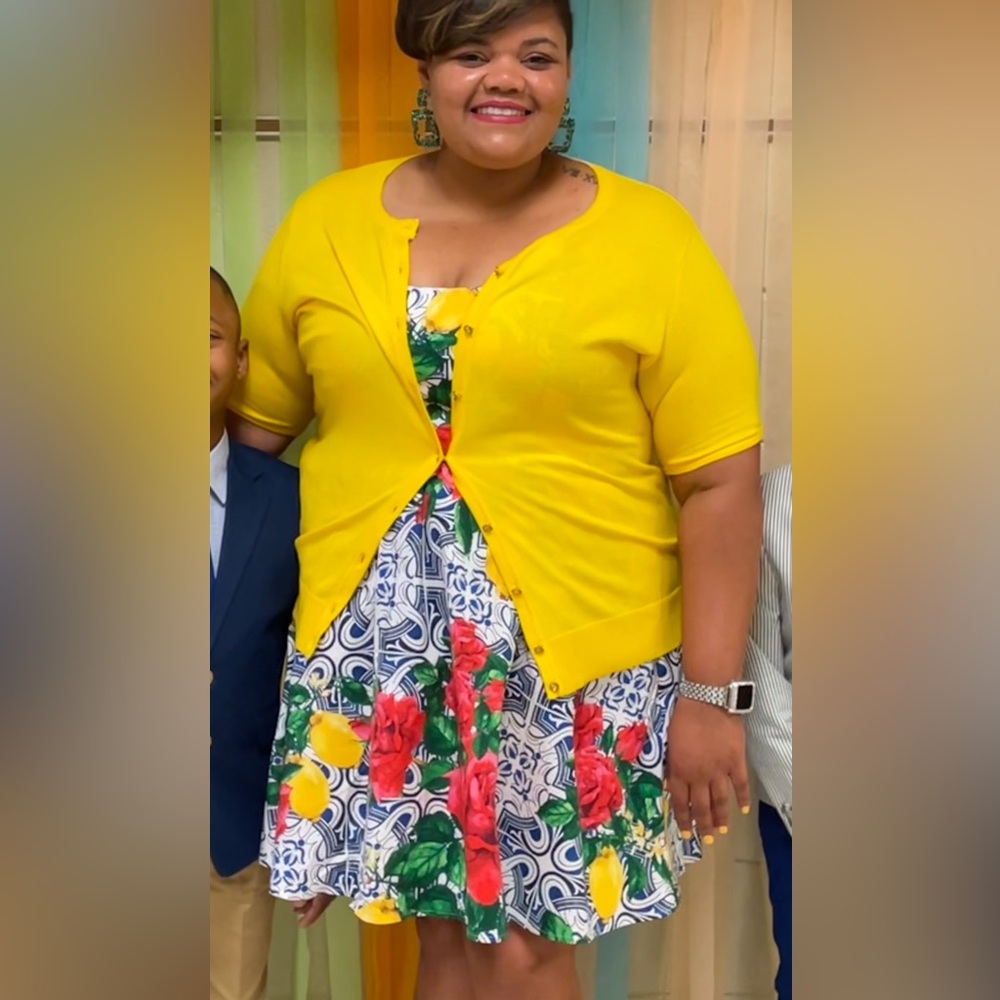 NY&Co dress with cardigan